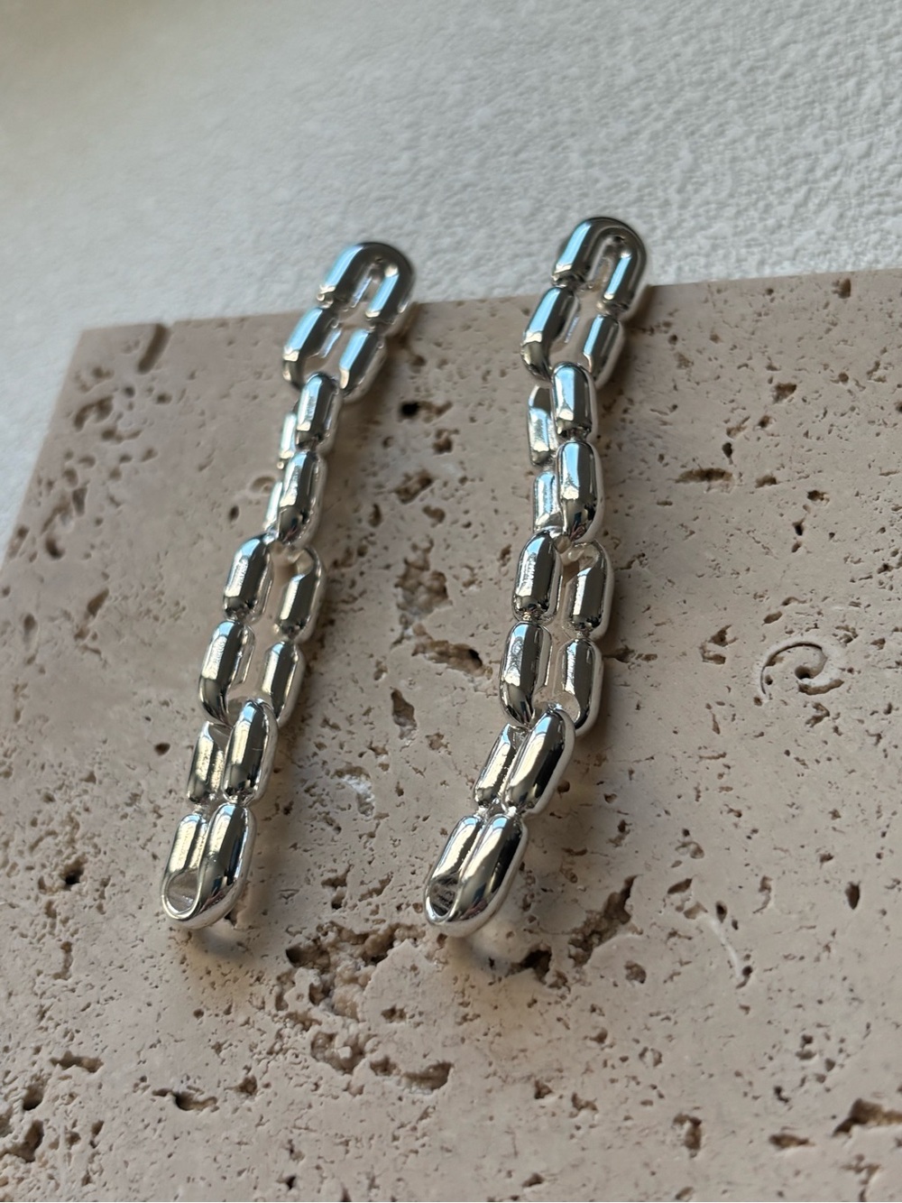 NWOT Jenny bird Silver Chain-Link Drop Earrings
